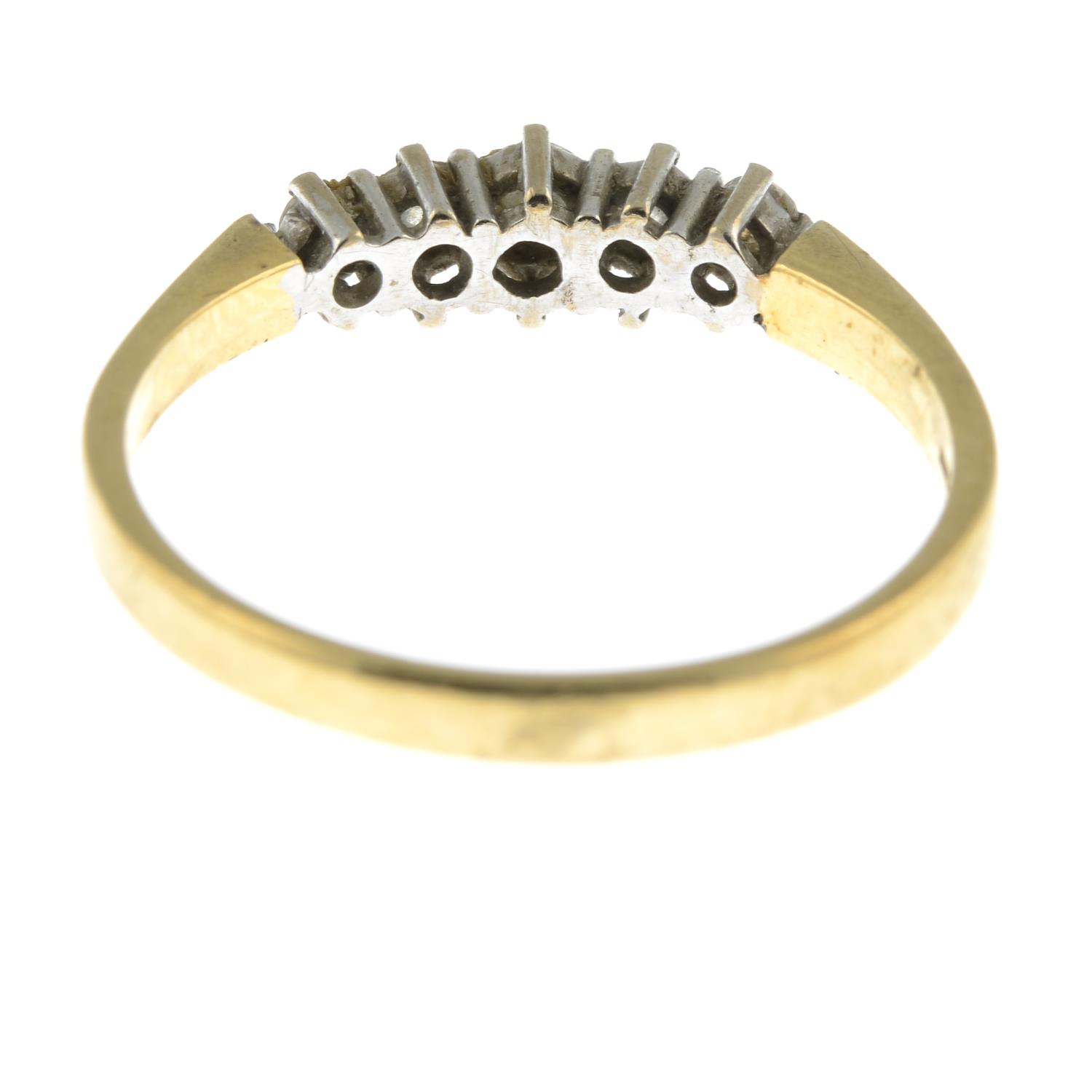 An 18ct gold diamond five-stone ring. - Image 3 of 3