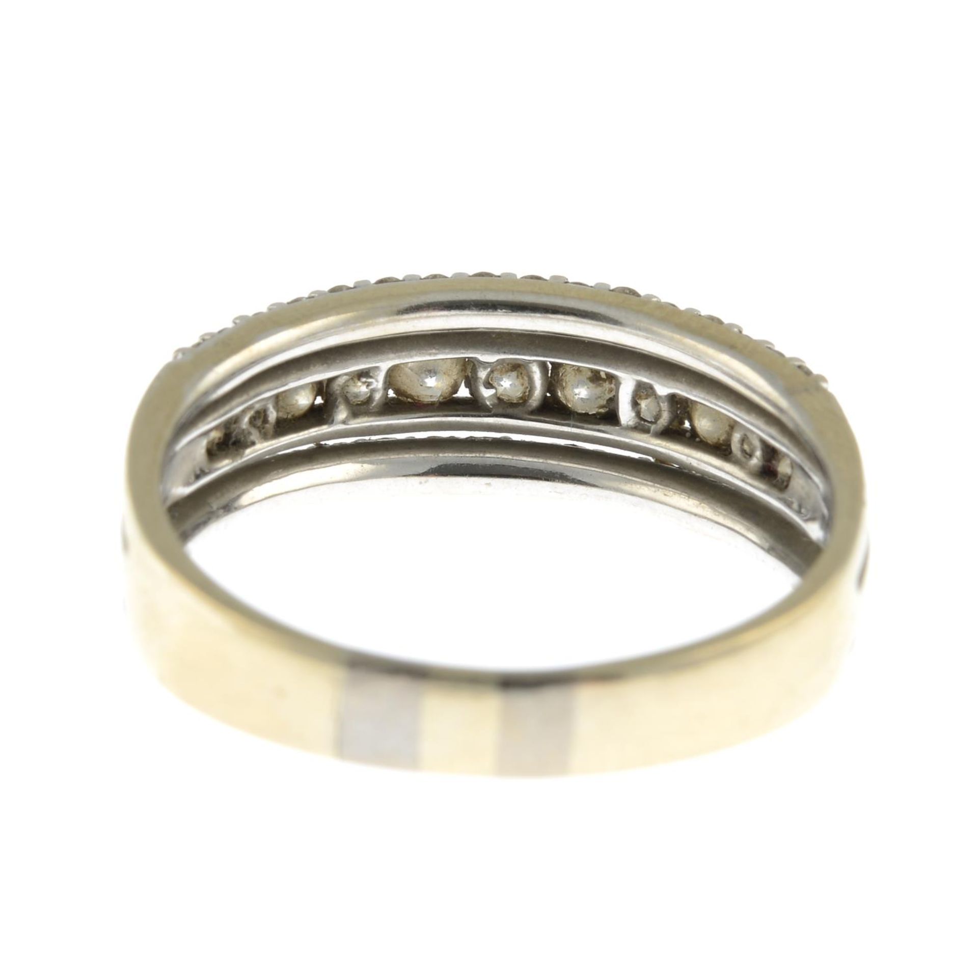 An 18ct gold diamond three-row band ring.Estimated total diamond weight 0.60ct.Hallmarks for - Bild 3 aus 3
