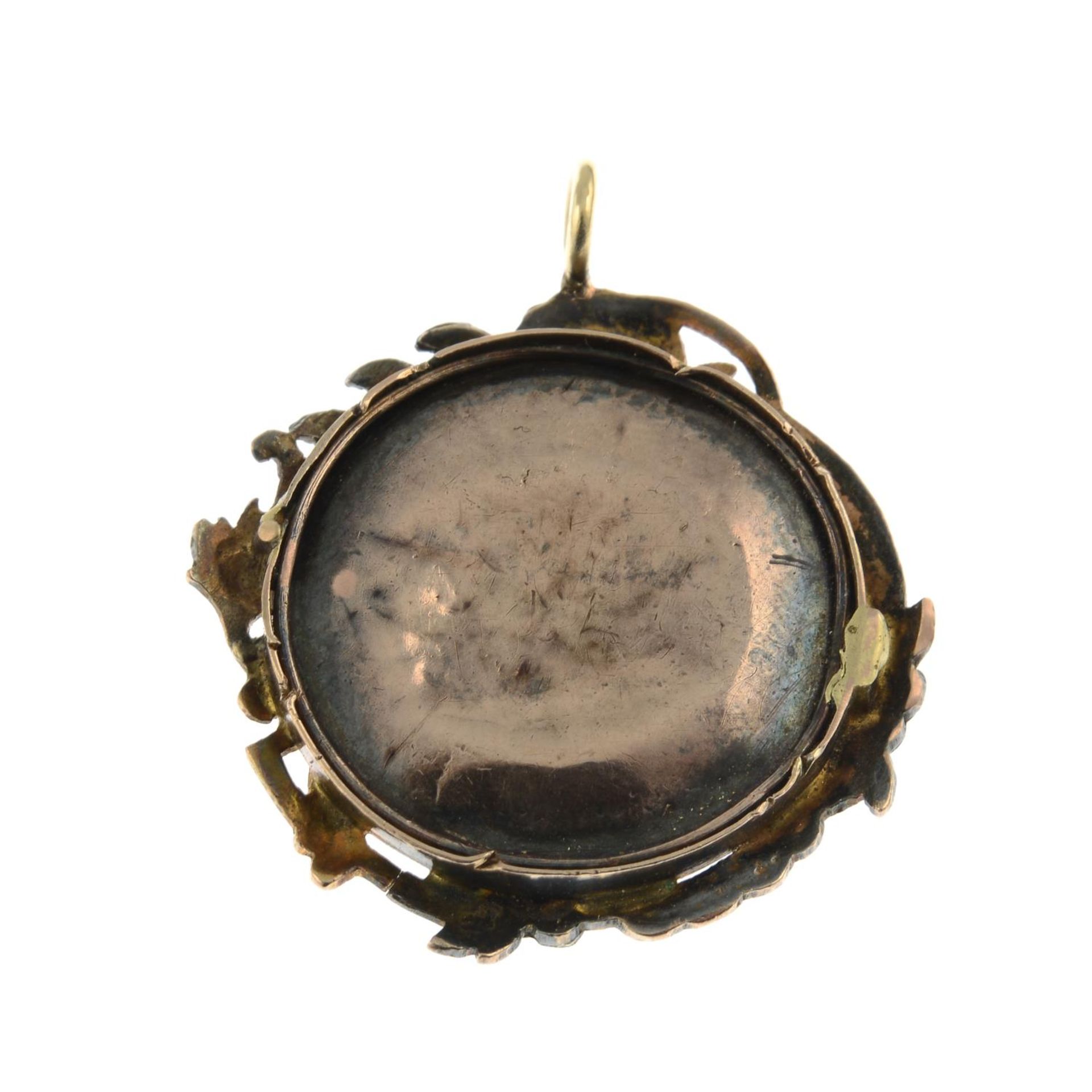 A late Georgian diamond and ivory portrait miniature locket.Length 3.2cms. - Image 2 of 2