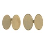 A pair of 1950s 9ct gold cufflinks.Hallmarks for London, 1959.