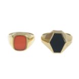 9ct gold onyx signet ring,