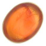 A gentleman's carnelian intaglio signet ring,