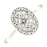 An 18ct gold diamond dress ring.Total diamond weight 0.30ct,