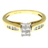 An 18ct gold vari-cut diamond dress ring.Total diamond weight 0.38ct, stamped to band.