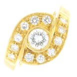 A brilliant-cut diamond dress ring.Estimated total diamond weight 0.75ct,