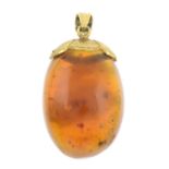 An amber pendant.Length 4.5cms.