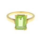 A peridot single-stone ring.Ring size N.