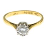 An 18ct gold illusion-set brilliant-cut diamond single-stone ring.Estimated diamond weight 0.30ct,