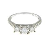 A 14ct gold diamond dress ring,