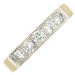 An 18ct gold diamond half eternity ring.Estimated total diamond weight 0.35ct.