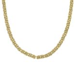 A 9ct gold fancy-link chain.Hallmarks for Sheffield.Length 55cms.