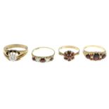 9ct gold diamond single-stone ring,