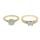 18ct gold diamond floral cluster ring,