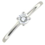 A platinum diamond single-stone ring.With report 14095558,