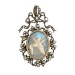 An early 20th century continental split pearl locket pendant,
