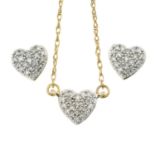 9ct gold diamond heart pendant,