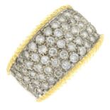 An 18ct gold pave-set diamond ring.Estimated total diamond weight 2cts.