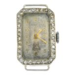 A lady's diamond watch head.Estimated total diamond weight 0.35ct.