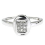 A 14ct gold pave-set diamond dress ring.Estimated total diamond weight 0.35ct.Hallmarks for London,