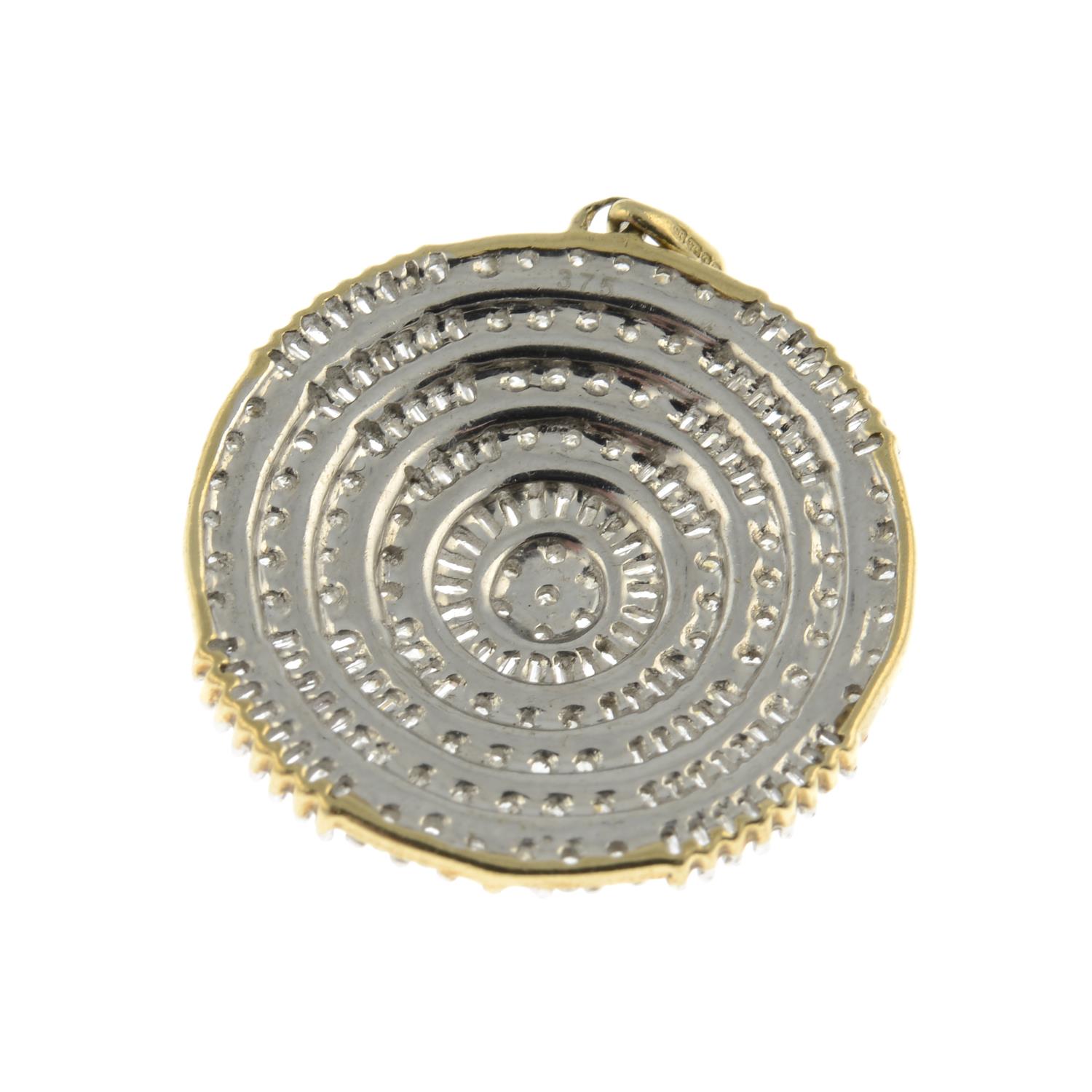 A 9ct gold diamond pendant, with 9ct gold chain.Estiamted total diamond weight 1.50cts. - Image 2 of 2