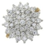 A 9ct gold cubic zirconia cluster ring.Hallmarks for London.Ring size K.