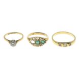 18ct gold diamond single-stone ring,