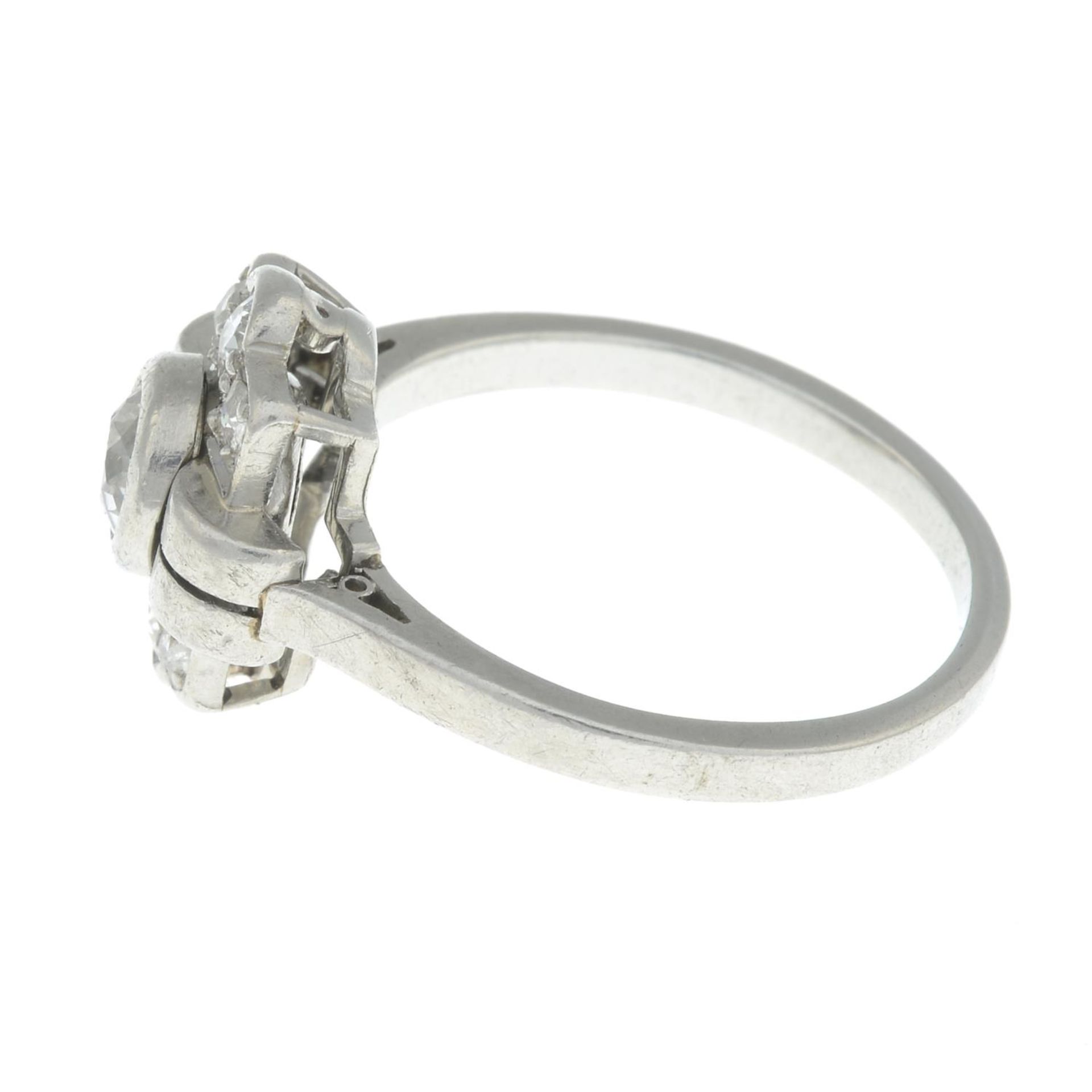 An early 20th century diamond cluster ring.Estimated total diamond weight 0.60ct, - Image 3 of 4