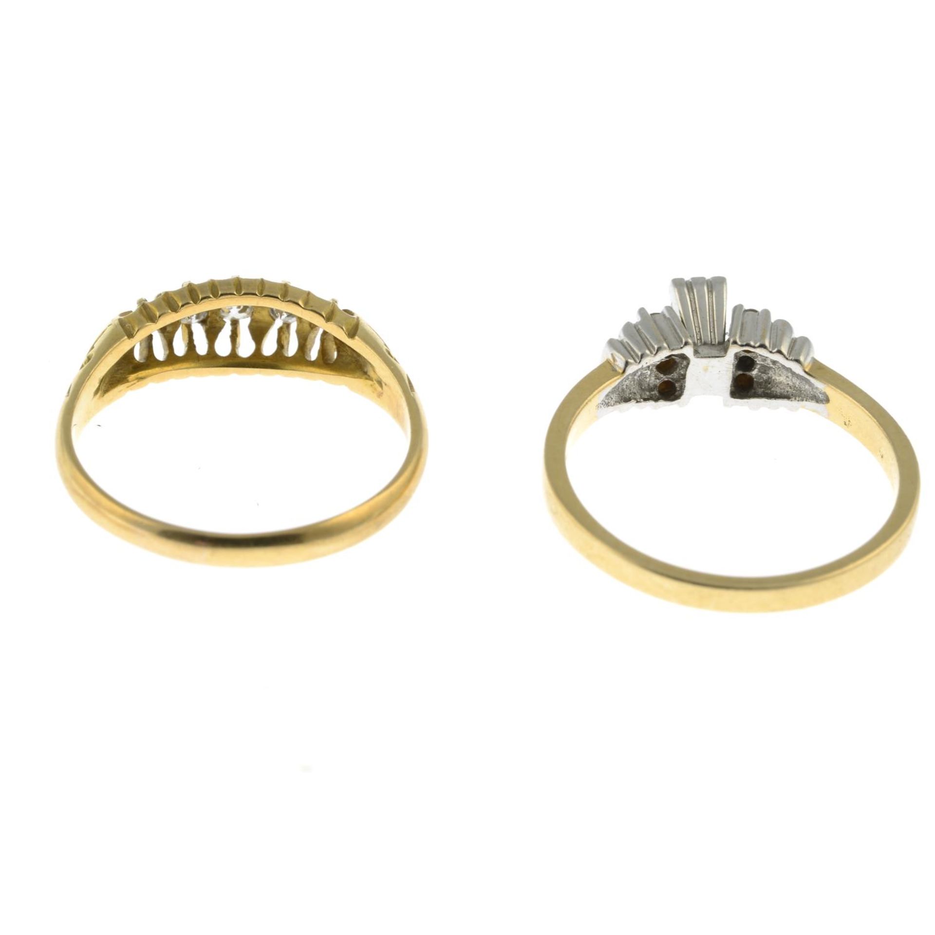 Early 20th century 18ct gold diamond five-stone ring, - Image 2 of 2