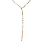 A cultured pearl adjustable necklace.Approximate dimensions of one pearl 10.3 by 11.2mms.Stamped
