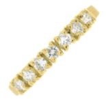 An 18ct gold diamond half eternity ring.Estimated total diamond weight 0.35ct.