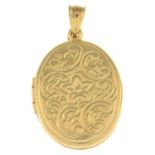 A locket pendant.Surmount stamped 10K.