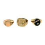 Edwardian 9ct gold signet ring,