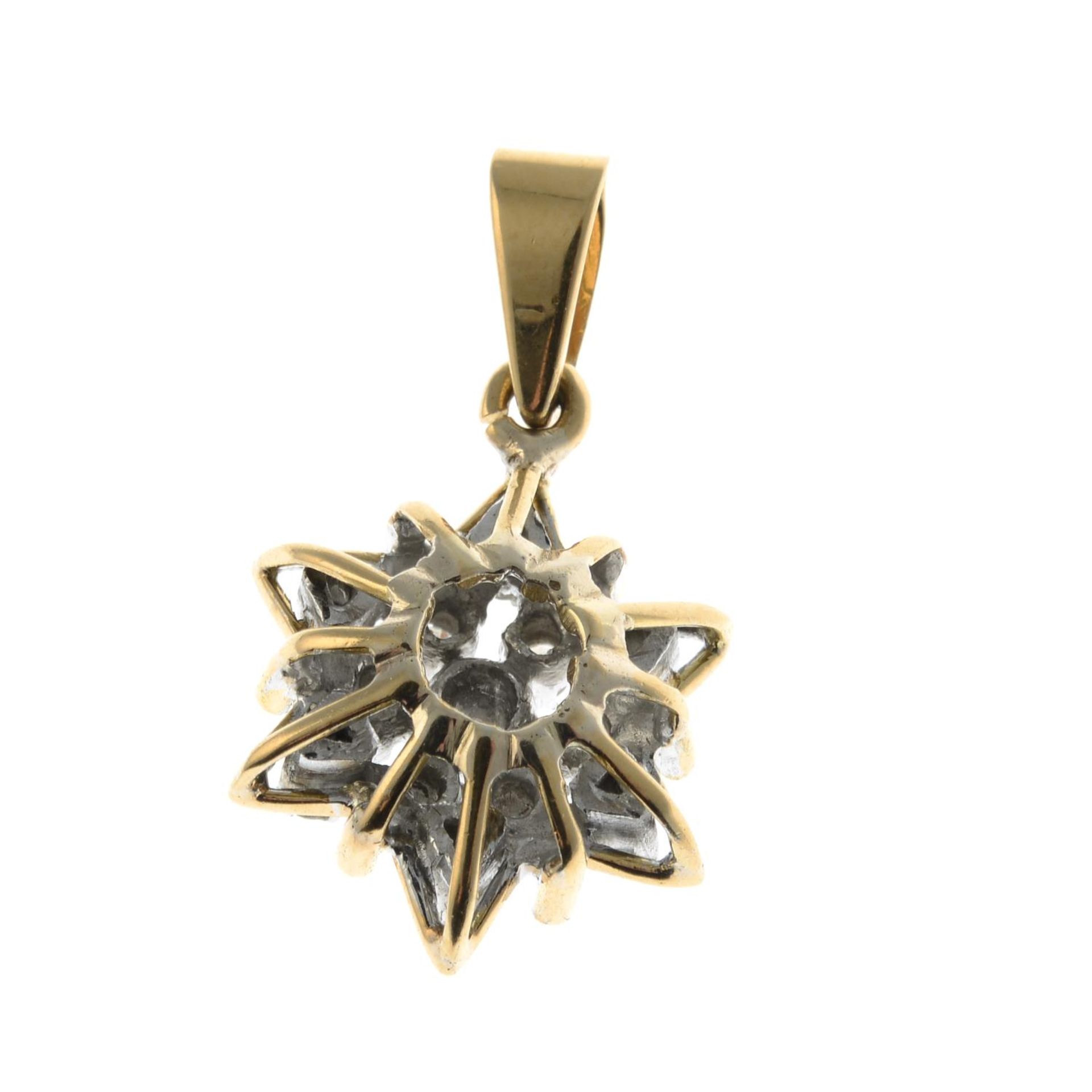 A diamond pendant, with 9ct gold chain.Estimated total diamond weight 0.50ct. - Image 2 of 2