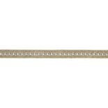 A 9ct gold tri-colour bracelet.Import marks for 9ct gold.