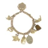 A 9ct gold charm bracelet,