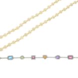 Cultured pearl single-strand necklace,