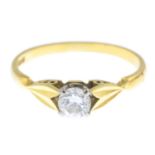A brilliant-cut diamond single-stone ring,