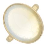 A chalcedony intaglio signet ring.Ring size J.