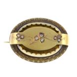 A late Victorian gold rose-cut diamond brooch.