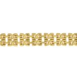 A 9ct gold fancy-link bracelet.Hallmarks for 9ct gold.