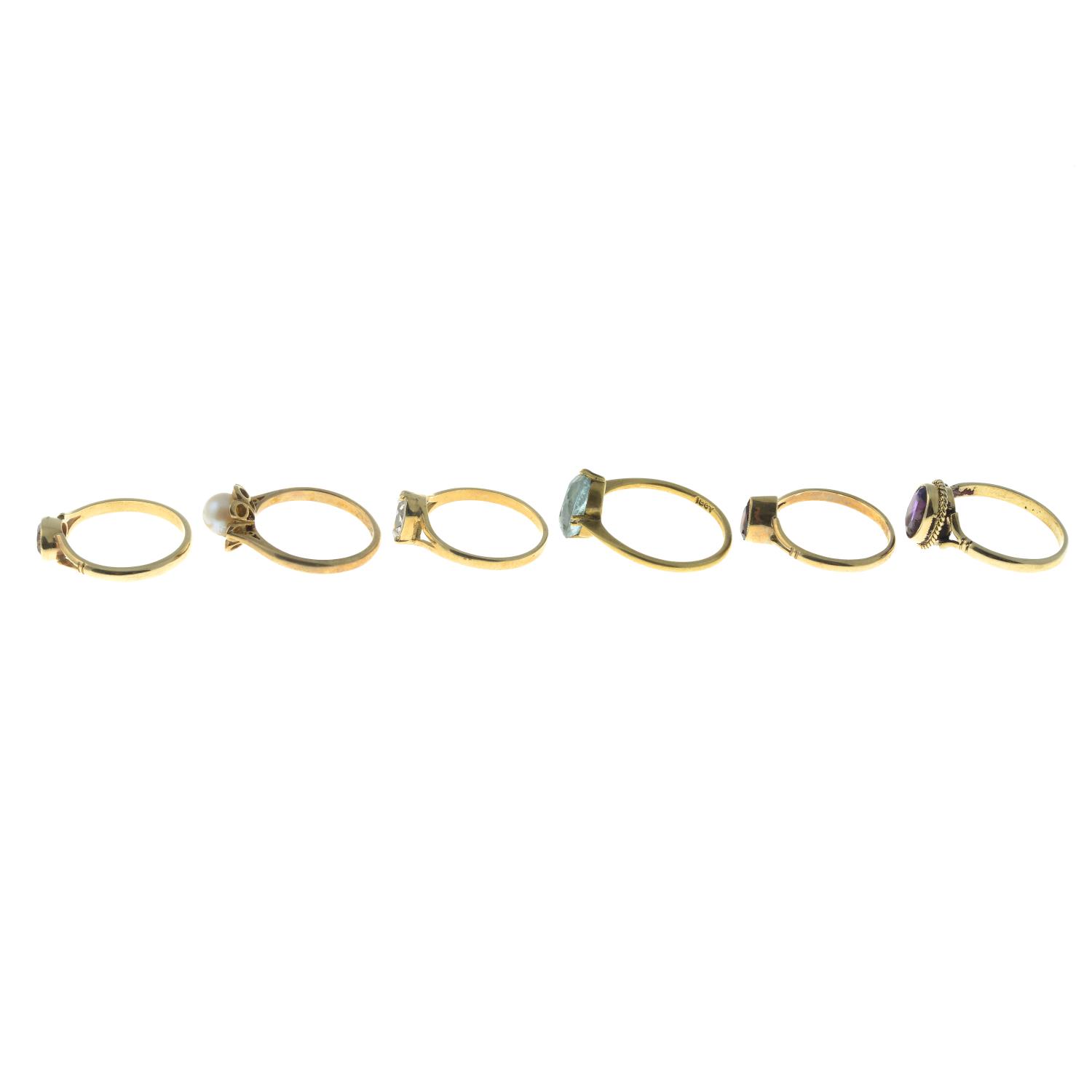 Six single-stone rings, - Image 3 of 3