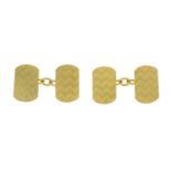 A pair of 1970s 9ct gold cufflinks.Hallmarks for Birmingham, 1973.