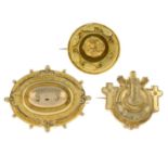 Three late Victorian brooches.