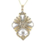 A diamond pendant,