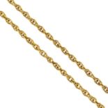 A 9ct gold fancy-link necklace.Hallmarks for London, 1980.