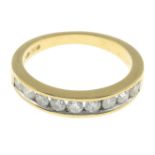 An 18ct gold diamond half eternity ring.Total diamond weight 0.50ct,