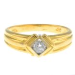 An 18ct gold brilliant-cut diamond single-stone ring.