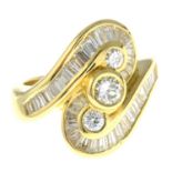 A diamond dress ring.Estimated total diamond weight 1.50cts,