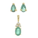 Emerald and diamond pendant,