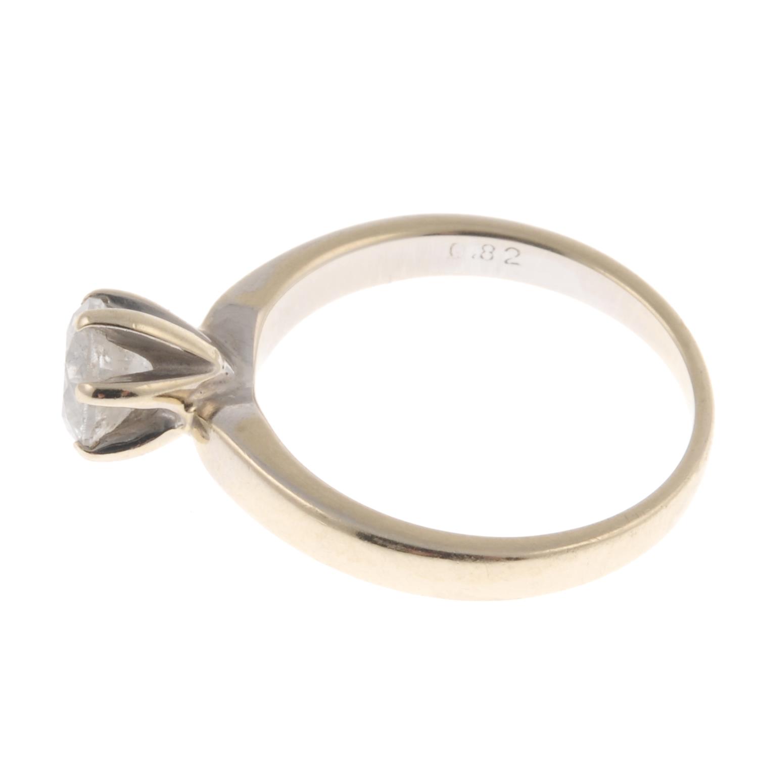 An 18ct gold brilliant-cut diamond single-stone ring.Diamond weight 0.82ct, - Image 3 of 3